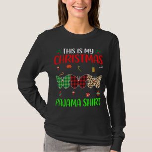 Christmas Pajama Butterfly Lover Animals Xmas Tree T-Shirt