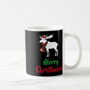 Christmas Pajama - Christmas Moose Santa Hat  Coffee Mug