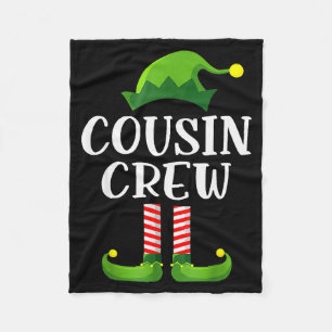 Christmas Pajama Cousin Crew Funny Elf Matching Pa Fleece Blanket