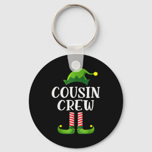Christmas Pajama Cousin Crew Funny Elf Matching Pa Keychain