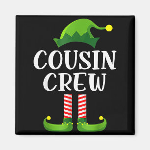 Christmas Pajama Cousin Crew Funny Elf Matching Pa Magnet