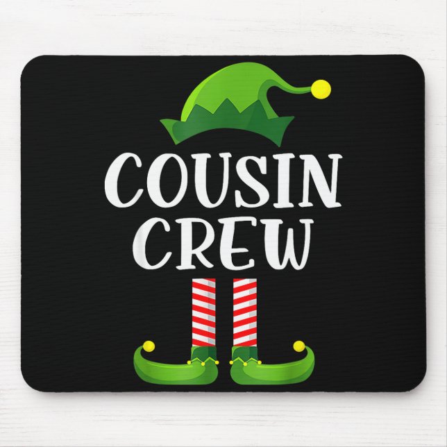 Christmas Pajama Cousin Crew Funny Elf Matching Pa Mouse Pad (Front)