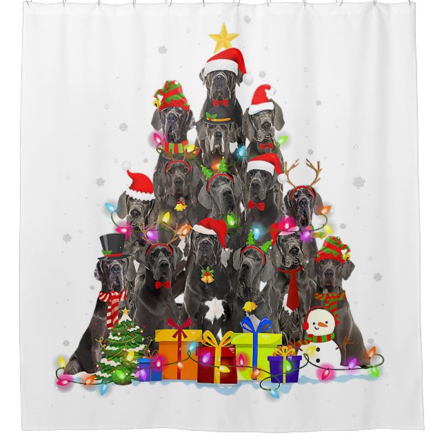 Christmas Pajama Dane Tree Xmas Dog Dad Mom  (Front)