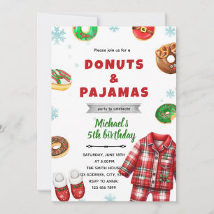 Christmas pajama donut Invitation