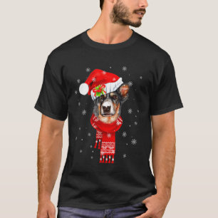 Christmas Pajama Heeler Costume Santa Hat T-Shirt