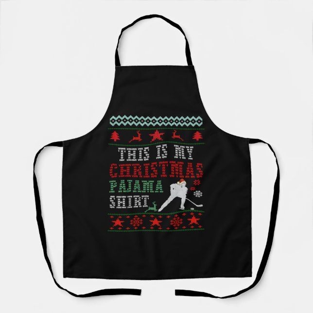 christmas pajama hockey apron (Front)