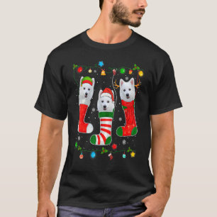 Christmas Pajama Lights American Eskimo Dog Puppy T-Shirt