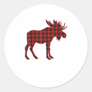 Christmas Pajama Moose Tee Animal Pyjamas Xmas Gif Classic Round Sticker