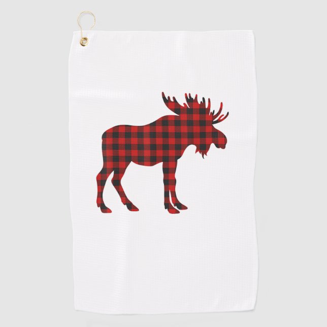 Christmas Pajama Moose Tee Animal Pyjamas Xmas Gif Golf Towel (Front)