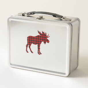 Christmas Pajama Moose Tee Animal Pyjamas Xmas Gif Metal Lunch Box