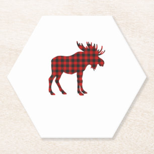 Christmas Pajama Moose Tee Animal Pyjamas Xmas Gif Paper Coaster