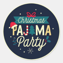 Christmas Pajama Party Fun Stickers