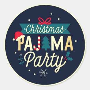 Christmas Pajama Party Fun Stickers