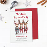 Christmas Pajama Party Funny Reindeer Sleepwear Invitation<br><div class="desc">Throw a fun and funny Christmas pajama party for your kid(s) or teen(s) - or your friends,  for a perfect friendsmas! - starting with this cute and funny Christmas party invitation that features a modern,  whimsical illustration of three reindeer chatting and drinking hot cocoa.</div>