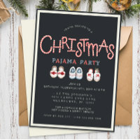 Christmas Pajama Party Slippers Invitation
