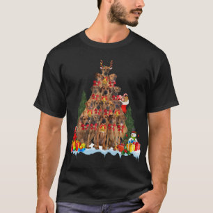 Christmas Pajama Rhodesian Ridgeback Xmas Tree Gif T-Shirt