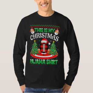 Christmas Pajama Santa Hat American USA sports foo T-Shirt