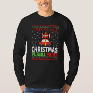 Christmas Pajama Santa Hat USA American Football S T-Shirt
