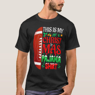 Christmas Pajama Santa Hat USA American Football S T-Shirt