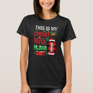 Christmas Pajama Santa Hat USA American Football S T-Shirt