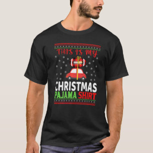Christmas Pajama Santa Hat USA American Football S T-Shirt