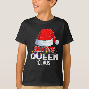 Christmas Pajama Santa's Queen Claus Matching  T-Shirt