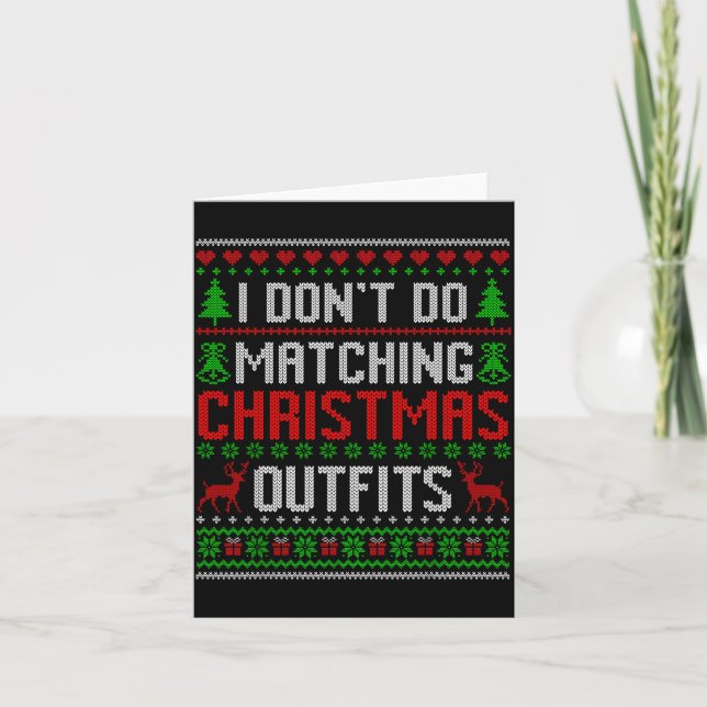 Christmas Pajamas Family Matching - I Don't Do Mat Card (Front)