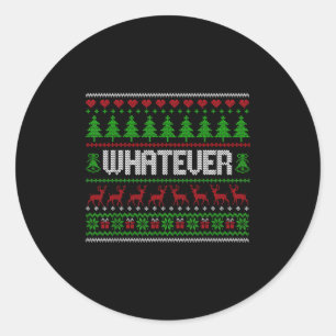 Christmas Pajamas Family Matching - Whatever Classic Round Sticker
