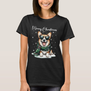 Christmas Pajamas Welsh Corgi Dog Outfit Funny Dog T-Shirt