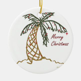 Christmas Palm Ceramic Ornament