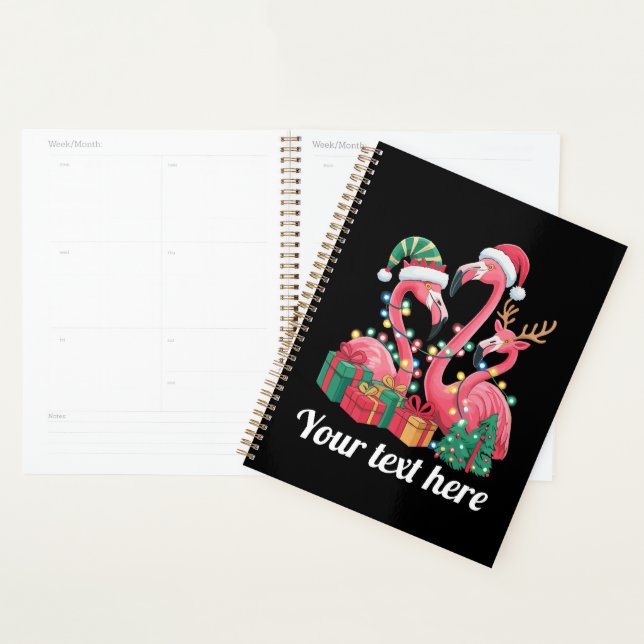 Christmas Palm Flamingo Personalized Xmas Lights  Planner (Display)