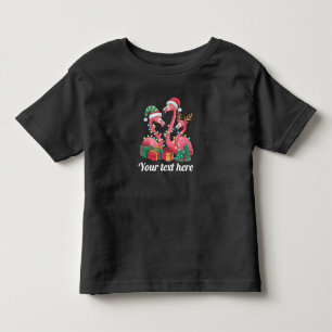 Christmas Palm Flamingo Personalized Xmas Lights Toddler T-shirt