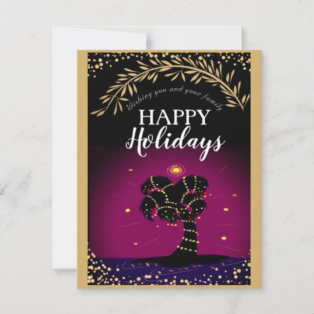 Christmas Palm (Magenta Edition) - Christmas Card (Front)