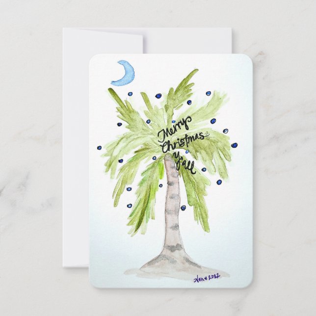 Christmas Palm  Thank You Card (Front)