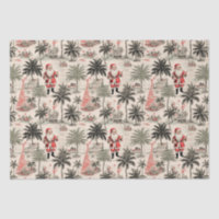 Christmas Palm Tree and Santa Tropical Retro