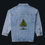 Christmas Palm Tree, Beach Aloha Christmas Denim Jacket<br><div class="desc">Escape to a tropical winter wonderland with our Christmas Palm Tree design. This unique and festive artwork brings a touch of the beach to your holiday celebrations, featuring a palm tree adorned with Christmas lights and ornaments. Whether you're dreaming of a warm and sandy Christmas or want to add a...</div>