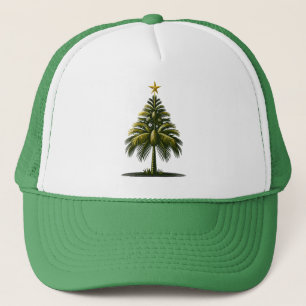Christmas Palm Tree, Beach Aloha Christmas Trucker Hat