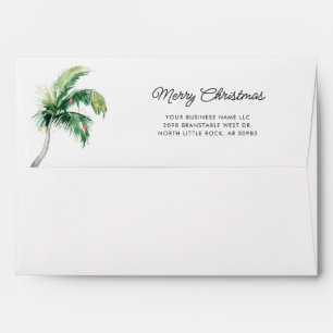 Christmas Palm Tree Business Logo Return Addressed Envelope