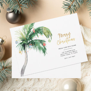 Christmas Palm Tree Coastal Moving Holiday Card