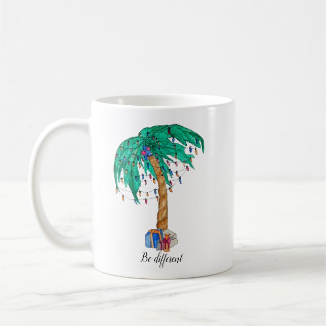 Christmas palm tree coffee mug (Left)