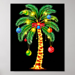 Christmas Palm Tree Hawaiian Xmas  Poster
