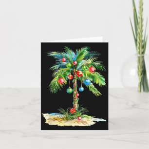 Christmas Palm Tree Light Hawaiian Trocal Xmas Men Card