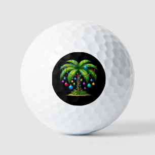 Christmas Palm Tree Light Hawaiian Tropical New Ye Golf Balls