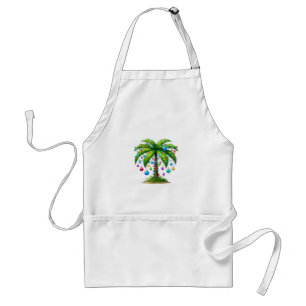 Christmas Palm Tree Light Hawaiian Tropical New Ye Standard Apron