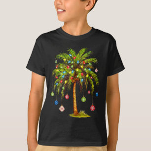 Christmas Palm Tree Light Hawaiian Tropical Xmas 1 T-Shirt