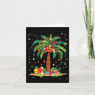 Christmas Palm Tree Light Hawaiian Tropical Xmas Card