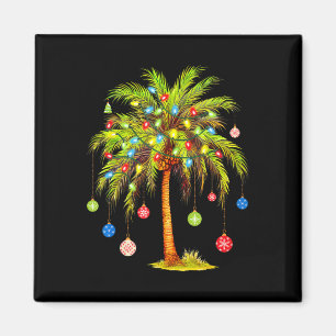 Christmas Palm Tree Light Hawaiian Tropical Xmas Magnet