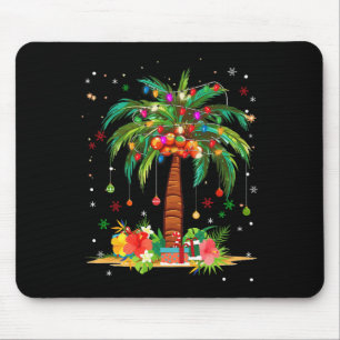 Christmas Palm Tree Light Hawaiian Tropical Xmas  Mouse Pad