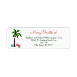 Christmas Palm Tree Lights Tropical Island Beach<br><div class="desc">Palm tree with Christmas tree lights, and presents underneath. A fun tropical beach or island theme, as a Christmas design in holiday colours of red and green. Merry Christmas is written as the greeting or change to Happy Holidays or any short wording. Just personalize with your family name and address...</div>