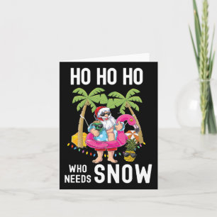 Christmas Palm Tree Santa Surfing Summer Beach Vac Card